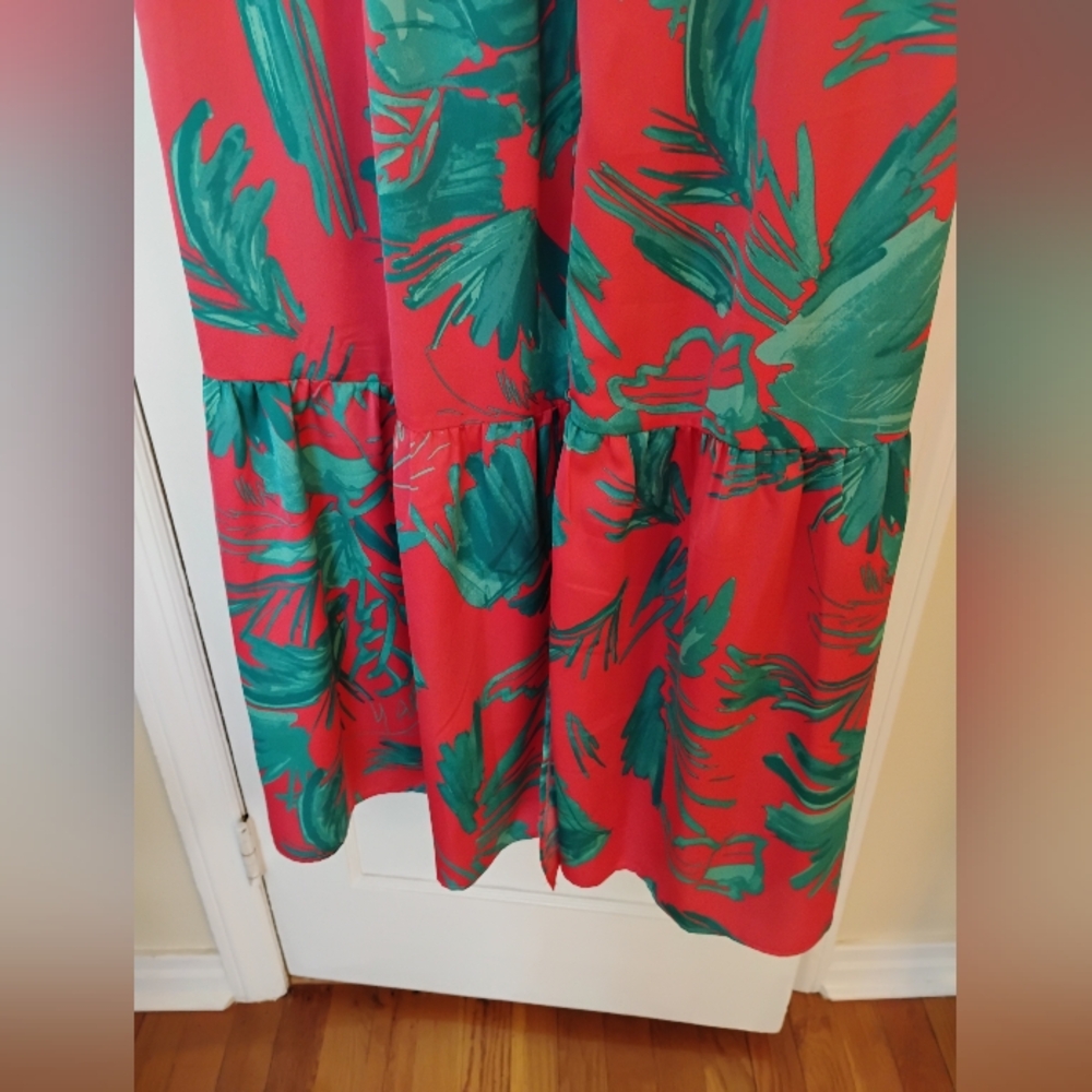 NWT Maxi Dress 2X - Sugarlips Palm Tropics Pismo Button Down Flutter Sleeve - Picture 10 of 12